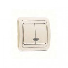 Выключатель 2-кл. СП Mimoza 10А IP20 с подсветкой крем./крем. Makel 25023