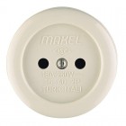 Розетка 1-м ОП 16А IP20 круглая без заземл. керамика беж. Makel 16012