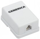 Розетка телефонная 1-м ОП RJ12 кат.3 UTP GENERICA CS2-3C03U-12-G