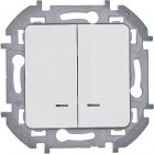 Выключатель 2-кл. Inspiria 10А IP20 250В 10AX с подсветкой/индикацией механизм бел. Leg 673630