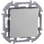 Механизм переключателя 1-кл. Inspiria 10А IP20 250В 10AX с подсветкой / индикацией алюм. Leg 673662