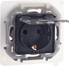 Розетка 1-м СП Inspiria 16А IP44 250В 2P+E защ. шторки с крышкой немецк. стандарт механизм антрацит Leg 673743