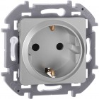 Розетка 1-м СП Inspiria 16А IP20 250В 2P+E защ. шторки немецк. стандарт механизм алюм. Leg 673732