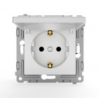 Розетка 1-м СП Pixel 16А IP20 с заземл. защ. шторки с крышкой механизм бел. TOKOV ELECTRIC TKE-PX-R1ZSW1-C01