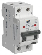 Выключатель автоматический дифференциального тока B10N 2P C25 30мА тип AC ARMAT IEK AR-B10N-2-C025C030