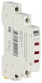 Лампа индикаторная тройная LED 230-415В AC красн. ARMAT IEK AR-LED-3-4-R