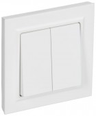 Выключатель 2-кл. СП BRITE ВСР10-2-0-БрАБ 10А в сборе арктич. бел. IEK BR-V20-0-10-K91-F