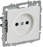 Розетка BRITE РС10-1-0-БрАБ 10А без заземл. без защ. шторок механизм арктич. бел. IEK BR-R10-10-K91