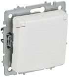 Розетка BRITE РСбш10-3-БрАБ 16А IP20 с заземл. защ. шторки с крышкой механизм арктич. бел. IEK BR-R16-16-K91