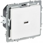 Розетка СП BRITE РЮ12-1-БрАБ USB C 65Вт высокоскор. заряд. арктич. бел. IEK BR-U13-065-K91