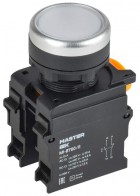 Кнопка d22мм 1НО+1НЗ MASTER бел. IEK MI-BT60-11-3-22-K01