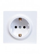 Розетка 1-м ОП LETO с заземл. ПБТ бел. LEZARD 752-0200-122B