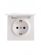 Розетка 1-м ОП LETO с заземл. с крышкой LETO ПБТ бел. LEZARD 752-0200-123B