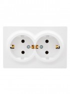 Розетка 2-м ОП LETO с заземл. закрытый корпус ПБТ бел. LEZARD 752-0200-127B