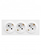 Розетка 3-м ОП LETO с заземл. закрытый корпус ПБТ бел. LEZARD 752-0200-127BUP