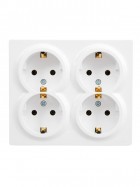 Розетка 4-м ОП LETO с заземл. закрытый корпус ПБТ бел. LEZARD 752-0200-127BDP