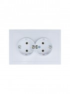 Розетка 2-мест. с/з СП ZIMA IP20 16А ПБТ безвинт. зажим бел. LEZARD 704-0200-127BQC
