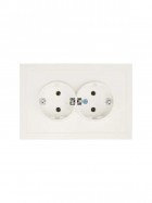 Розетка 2-мест. с/з СП ZIMA IP20 16А ПБТ безвинт. зажим слон. кость LEZARD 704-9000-127BQC