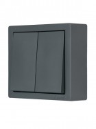 Выключатель 2-кл. ОП LETO графит LEZARD 752-3400-101