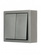 Выключатель 2-кл. ОП LETO платина LEZARD 752-3500-101