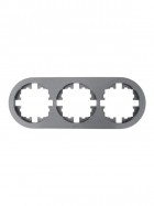 Рамка 3-м OSEN горизонт. круглая сер. матов. LEZARD 744-7400-148