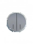 Выключатель 2-кл. СП OSEN 10А IP20 с подсветкой механизм сер. матов. LEZARD 743-7488-112