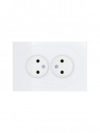 Розетка 2-м СП OSEN без заземл. ПБТ белая LEZARD 743-0200-128B