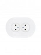 Розетка 2-м СП OSEN без заземл. ПБТ круглая бел. LEZARD 744-0200-128B