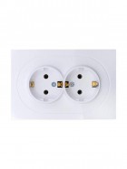 Розетка 2-м СП OSEN с заземл. ПБТ механизм бел. LEZARD 743-0200-127B