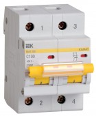 Выключатель автоматический модульный 2п C 100А 10кА ВА47-100 ИЭК MVA40-2-100-C