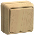 Выключатель 1-кл. ОП ОКТАВА 10А IP20 откр. уст. сосна ИЭК EVO10-K03-10-DC