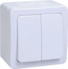 Выключатель 2-кл. ОП ГЕРМЕС PLUS 10А IP54 ВС20-2-0-ГПБ бел. ИЭК EVMP20-K01-10-54-EC