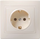 Розетка 1-м СП Кварта 16А РС10-3-ККм с заземл. IP20 крем. ИЭК ERK14-K33-16-DM