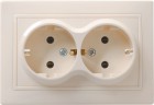 Розетка 2-м СП Кварта 16А РС12-3-ККм с заземл. IP20 крем. ИЭК ERK24-K33-16-DM