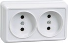 Розетка 2-м ОП Октава 10А IP20 без заземл. бел. ИЭК ERO20-K01-10-DC