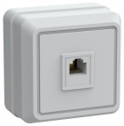 Розетка телефонная 1-м ОП Октава РТ20-ОБ IP20 бел. ИЭК ETO10-K01-DC