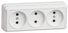 Розетка 3-м ОП Октава 10А IP20 без заземл. бел. ИЭК ERO30-K01-10-DC