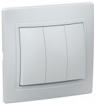Выключатель 3-кл. СП КВАРТА 10А IP20 бел. ИЭК EVK30-K01-10-DM