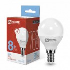 Лампа светодиодная LED-ШАР-VC 8Вт 230В E14 6500К 720лм IN HOME 4690612024882