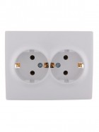 Розетка 2-м СП Karina с заземл. термопласт бел. LEZARD 707-0200-127B