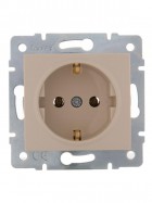 Механизм розетки 1-м СП Karina с заземл. термопласт крем. LEZARD 707-0388-122B