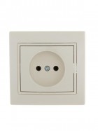 Розетка 1-м СП Mira 16А IP20 без заземл. со вставкой керамика крем. LEZARD 701-0303-121