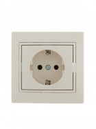 Розетка 1-м СП Mira 16А IP20 с заземл. со вставкой керамика крем. LEZARD 701-0303-122