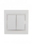 Выключатель 2-кл. СП Mira 10А IP20 с бел.вставкой бел. LEZARD 701-0202-101