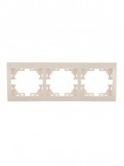 Рамка 3-м Mira горизонт. крем. LEZARD 701-0300-148