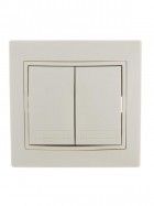 Выключатель 2-кл. СП Mira 10А IP20 со вставкой крем. LEZARD 701-0303-101