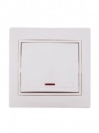 Выключатель 1-кл. СП Mira 10А IP20 с подсветкой со вставкой крем. LEZARD 701-0303-111