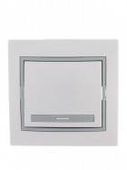 Выключатель 1-кл. СП Mira 10А IP20 с сер. вставкой бел. LEZARD 701-0215-100