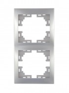 Рамка 2-м Mira вертикал. сер. метал. LEZARD 701-1000-152