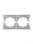 Рамка 2-м Mira горизонт. сер. метал. LEZARD 701-1000-147